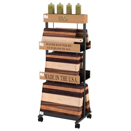 Wm Display Group 52 in H X 20 in W X 175 in L Black Cutting Board Display Metal 9474